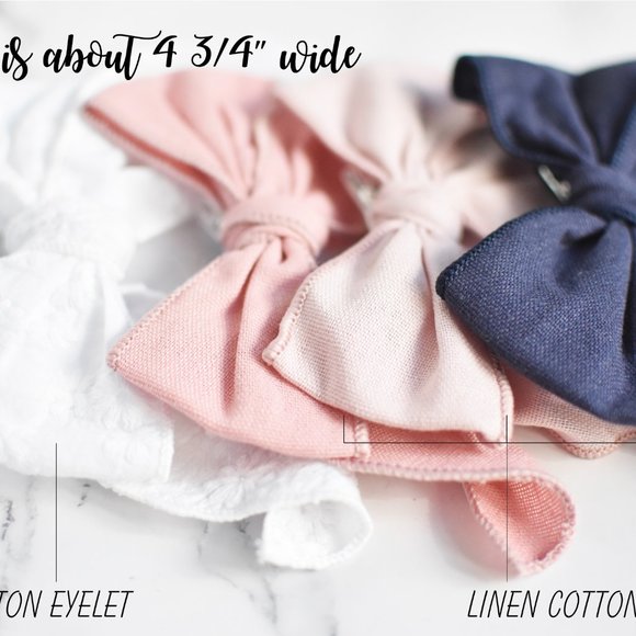Big Girl's Cotton Fabric Bow Clip Set of 4 (Jane Set of 4) - Picture 2 of 5